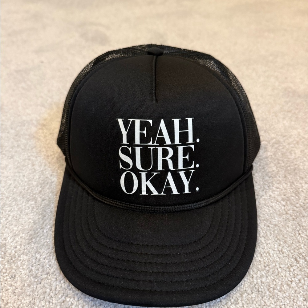 Kelsea Ballerini Merch: Black Trucker Hat with "YEAH. SURE. OKAY."